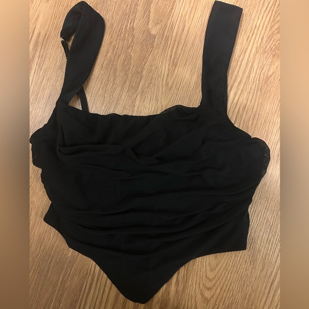 Black Corset zip-up top
